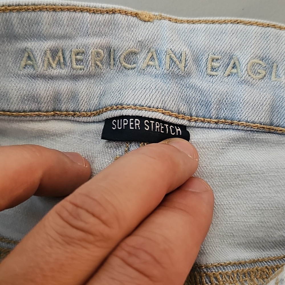American Eagle Super Stretch Size 14 Light Wash High Rise Jeggings - Picture 6 of 8